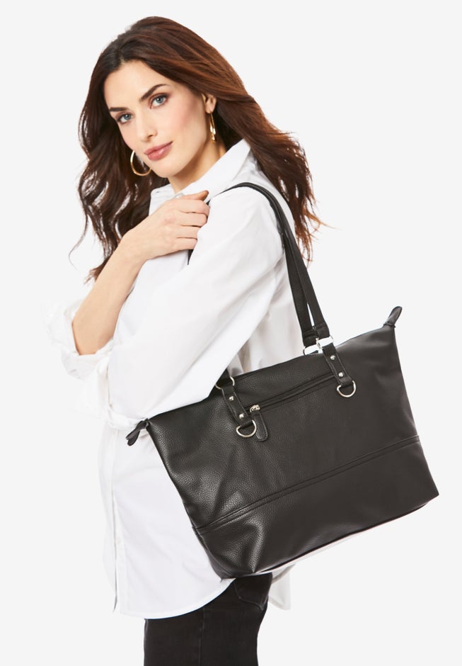 Faux Leather Tote Bag image number null